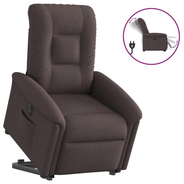 ARDEBO.de - Relaxsessel mit Aufstehhilfe Elektrisch Dunkelbraun Stoff