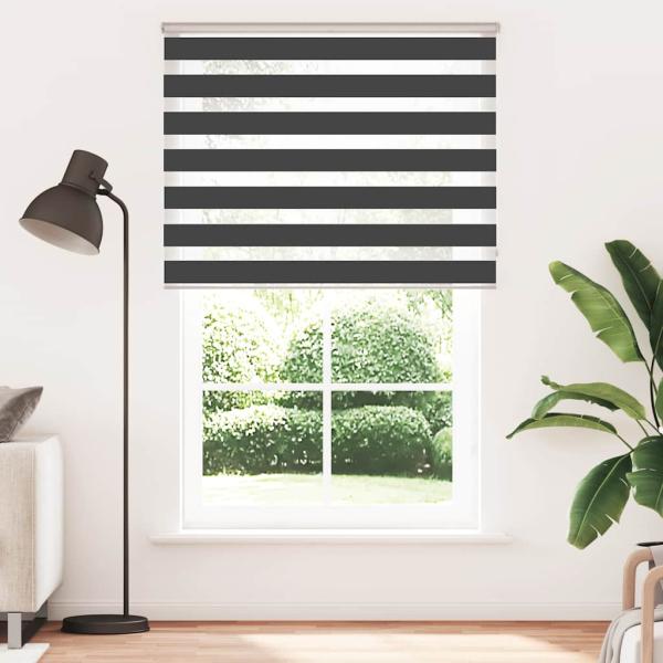 ARDEBO.de - Doppelrollo Schwarz 150x230 cm Stoffbreite 145,9 cm Polyester