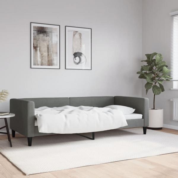 ARDEBO.de - Tagesbett Dunkelgrau 90x200 cm Stoff