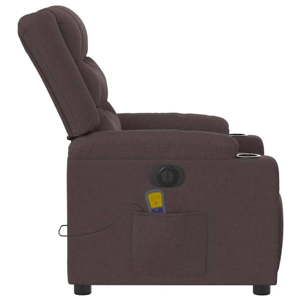 Massagesessel Elektrisch Dunkelbraun Stoff