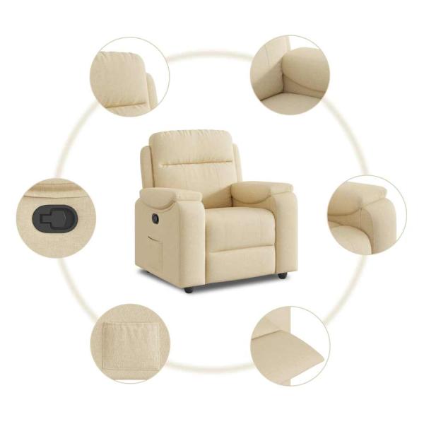 Relaxsessel Creme Stoff