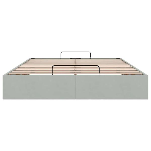 Ottoman-Bett ohne Matratze Hellgrau 140x200 cm Samt