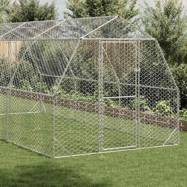 Hühnerstall 2,5x6x2,25 m Verzinkter Stahl
