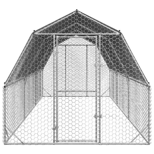Hühnerstall mit Dach 2,5x6x2,25 m Verzinkter Stahl
