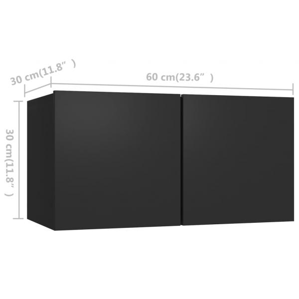 3-tlg. TV-Schrank-Set Schwarz Holzwerkstoff