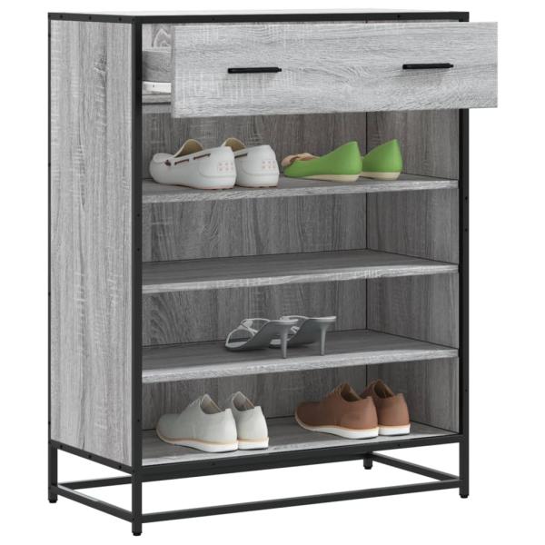 ARDEBO.de - Schuhschrank Grau Sonoma 75x38x97,5 cm Holzwerkstoff Metall
