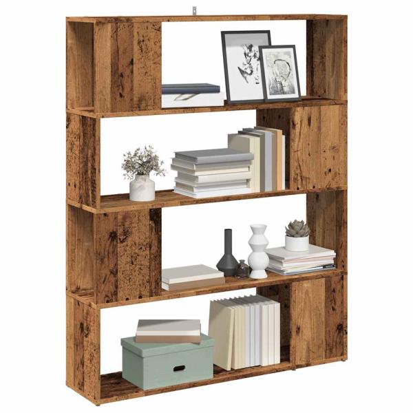 ARDEBO.de - Bücherregal/Raumteiler Altholz-Optik 100x24x124,5 cm