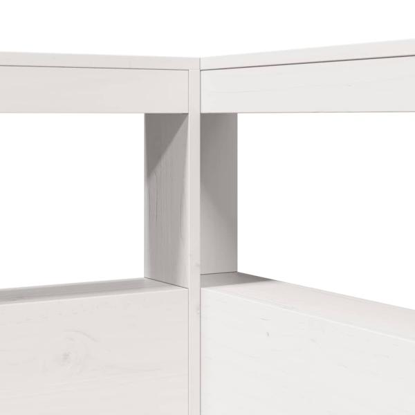 Massivholzbett mit Regal ohne Matratze Weiß 100x200 cm Kiefer