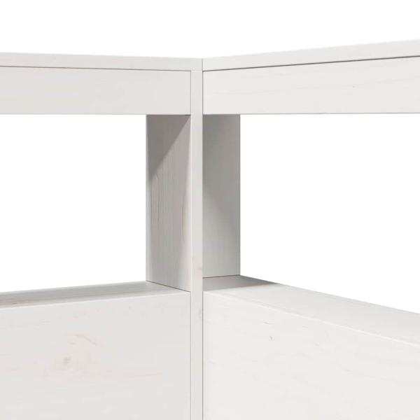 Massivholzbett mit Regal ohne Matratze Weiß 90x190 cm Kiefer