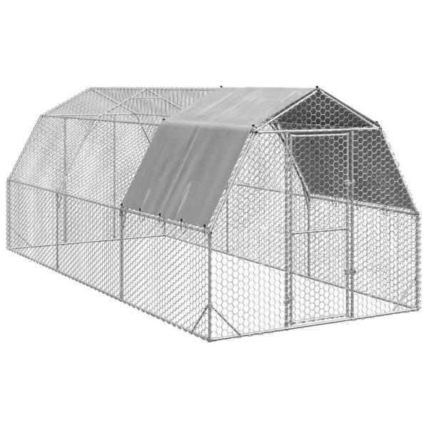 ARDEBO.de - Hühnerstall mit Dach 2,5x6x2,25 m Verzinkter Stahl