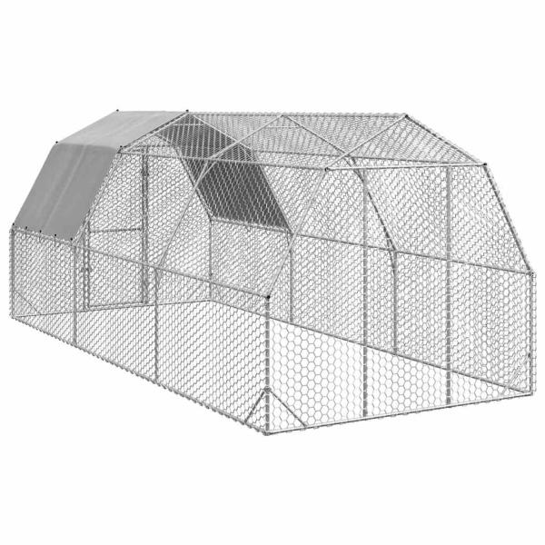 Hühnerstall mit Dach 2,5x6x2,25 m Verzinkter Stahl
