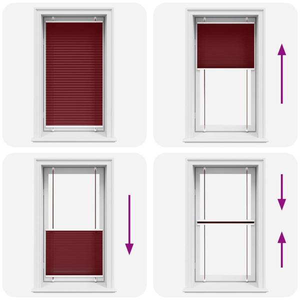 Plissee Bordeauxrot 75x100 cm Stoffbreite 74,4 cm Polyester