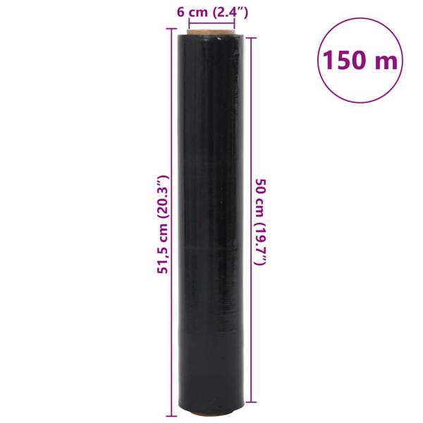 Stretchfolie 6 Stk. Schwarz 30 ?m 50 cm x 150 m