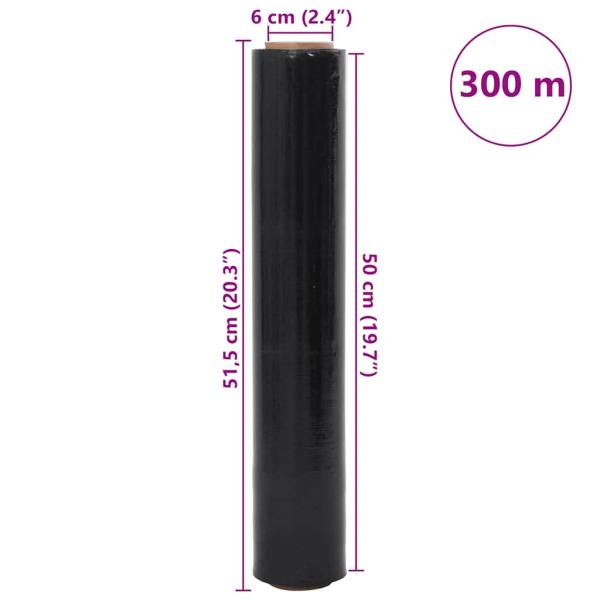 Stretchfolie 6 Stk. Schwarz 23 ?m 50 cm x 300 m