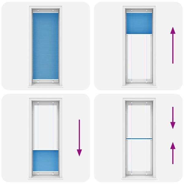 Plissee Blau 75x200 cm Stoffbreite 74,4 cm Polyester