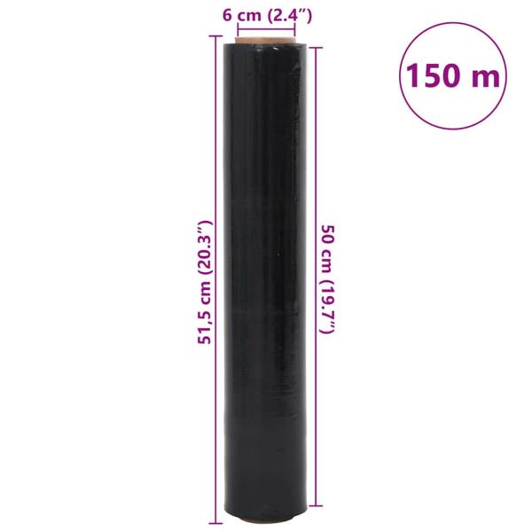 Stretchfolie 2 Stk. Schwarz 30 ?m 50 cm x 150 m