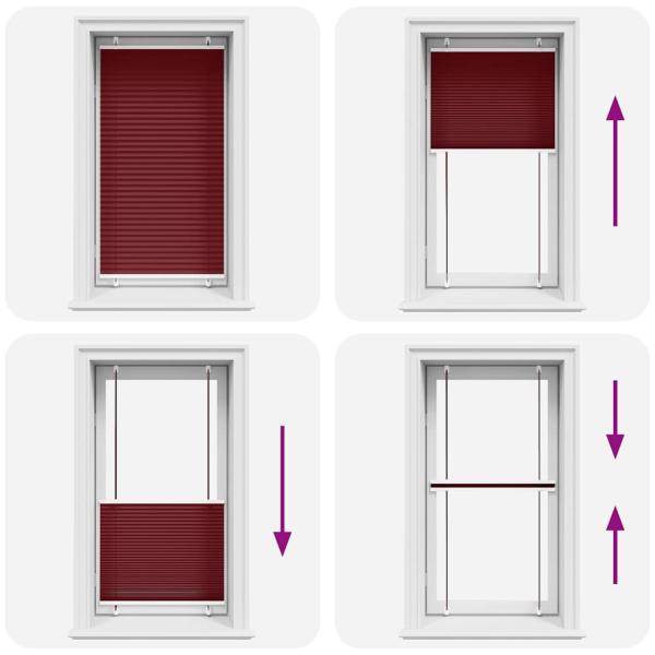 Plissee Bordeauxrot 70x100 cm Stoffbreite 69,4 cm Polyester