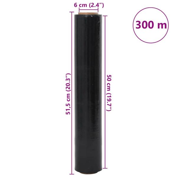 Stretchfolie 6 Stk. Schwarz 30 ?m 50 cm x 300 m
