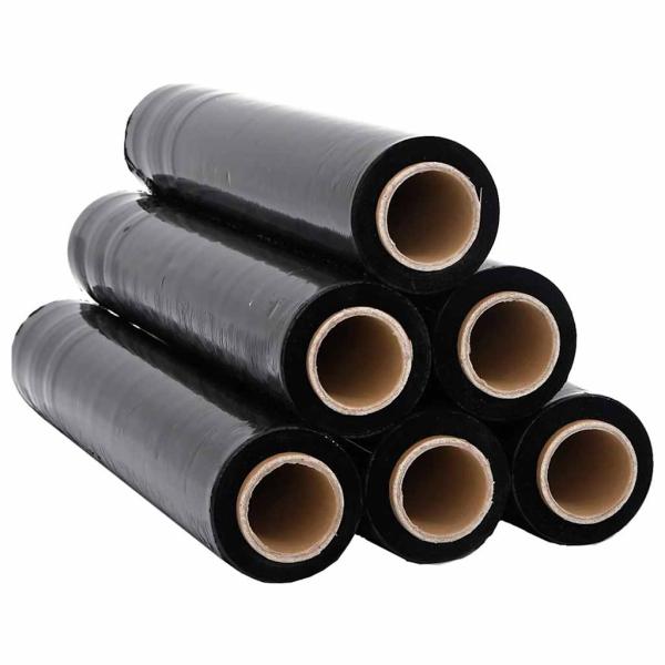 ARDEBO.de - Stretchfolie 6 Stk. Schwarz 20 ?m 50 cm x 300 m