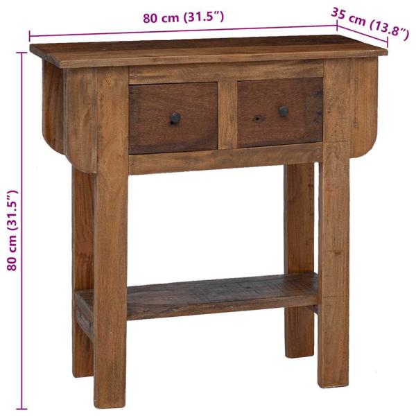 Konsolentisch Gemischtes Altholz 80x35x80 cm
