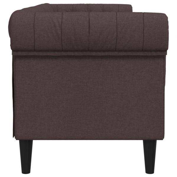 Chesterfield-Sofa 3-Sitzer Dunkelbraun Stoff