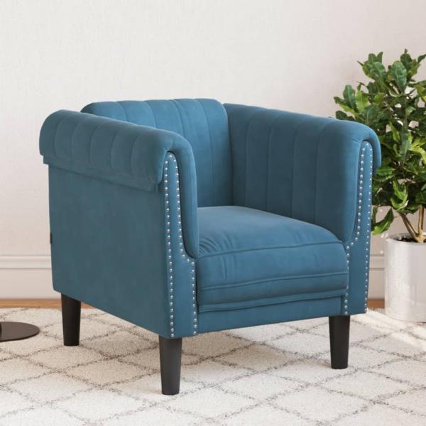 ARDEBO.de - Sessel Blau Samt