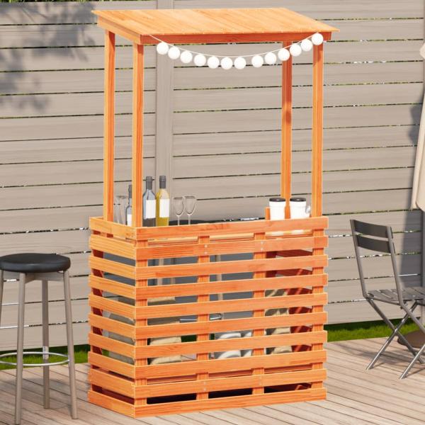 ARDEBO.de - Gartenbar mit Dach Braun 112,5x57x195,5 cm Massivholz Kiefer