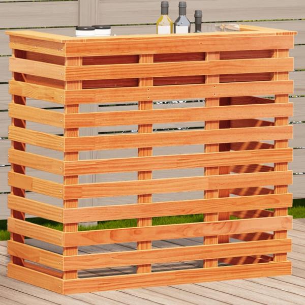 ARDEBO.de - Gartenbar Wachsbraun 113,5x50x103 cm Massivholz Kiefer