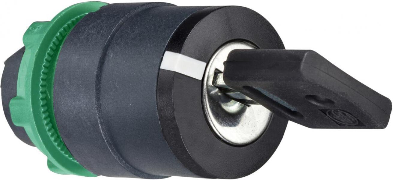ARDEBO.de Schneider Electric ZB5AG2D Harmony XB5, Schlüsselschalter, Frontelement, Kunststoff, 22mm, 2 Stellungen, rastend, DOM 8D1, hellgrau, schwarz