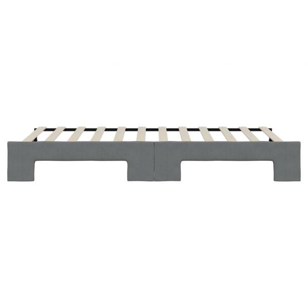 Tagesbett Ausziehbar Dunkelgrau 90x200 cm Stoff