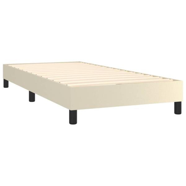 ARDEBO.de - Boxspringbett mit Matratze Creme 90x200 cm Kunstleder