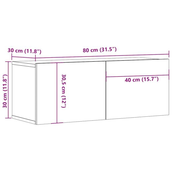 TV-Wandschrank Altholz-Optik 80x30x30 cm Holzwerkstoff