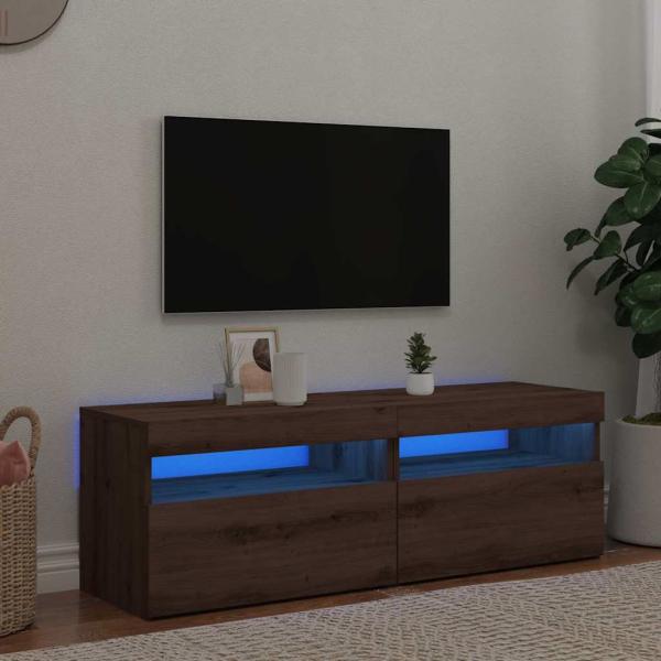 ARDEBO.de - TV-Schränke mit LED-Leuchten 2 Stk. Artisan-Eiche Holzwerkstoff
