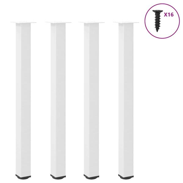 ARDEBO.de - Couchtischbeine 4 Stk. Weiß 110-112 cm Stahl