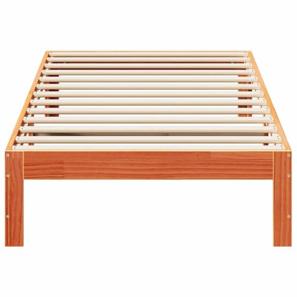 Massivholzbett ohne Matratze Wachsbraun 80x200 cm Kiefernholz