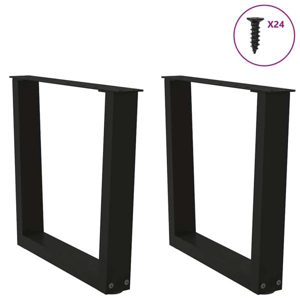 Couchtischbeine V-Form 2 Stück Schwarz 50x(42-43,3) cm Stahl