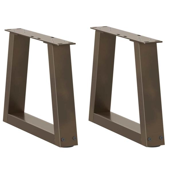 ARDEBO.de - Couchtischbeine V-Form 2 Stück Naturstahl 40x(30-31,3) cm Stahl