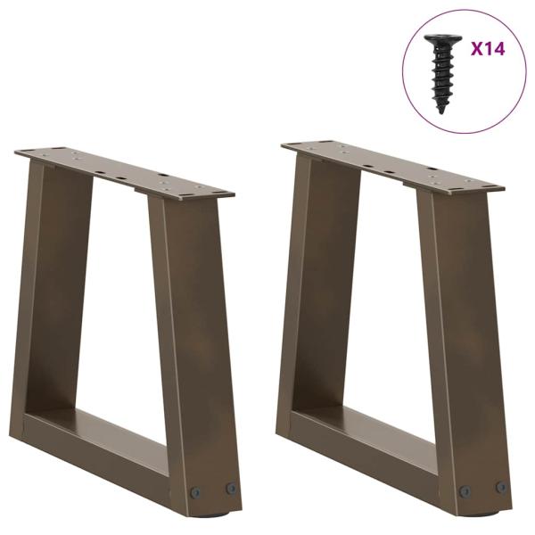 Couchtischbeine V-Form 2 Stück Naturstahl 40x(30-31,3) cm Stahl