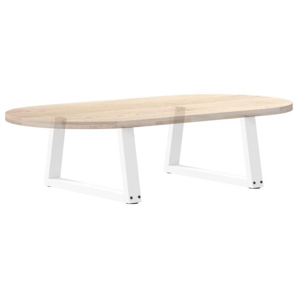 ARDEBO.de - Esstisch Beine V-Form 2 Stück Weiß 60x(30-31,3) cm Stahl