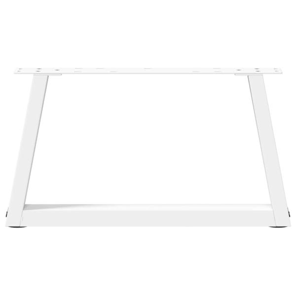Esstisch Beine V-Form 2 Stück Weiß 60x(30-31,3) cm Stahl
