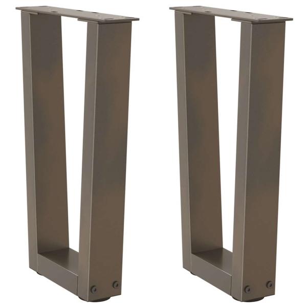 ARDEBO.de - Esstisch Beine V-Form 2 Stück Naturstahl 28x(42-43,3) cm Stahl