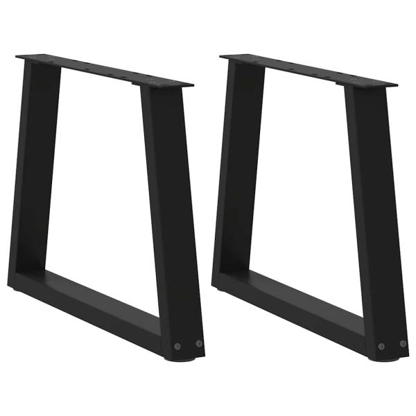 ARDEBO.de - Esstisch Beine V-Form 2 Stück Schwarz 60x(42-43,3) cm Stahl