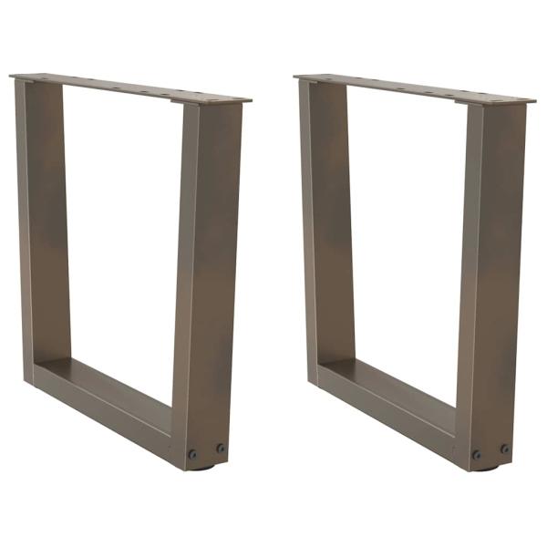 ARDEBO.de - Esstisch Beine V-Form 2 Stück Naturstahl 60x(42-43,3) cm Stahl