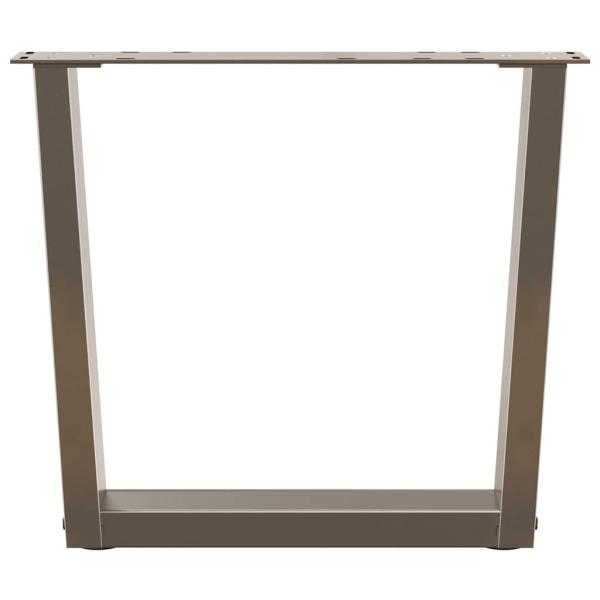 Esstisch Beine V-Form 2 Stück Naturstahl 60x(42-43,3) cm Stahl