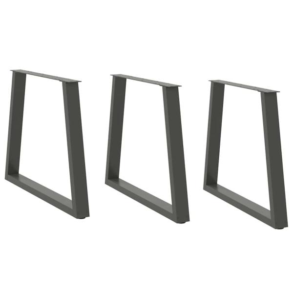 ARDEBO.de - Esstisch Beine V-Form 3 Stück Anthrazit 80x(72-73,3) cm Stahl