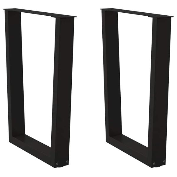 ARDEBO.de - Esstisch Beine V-Form 2 Stück Schwarz 60x(72-73,3) cm Stahl