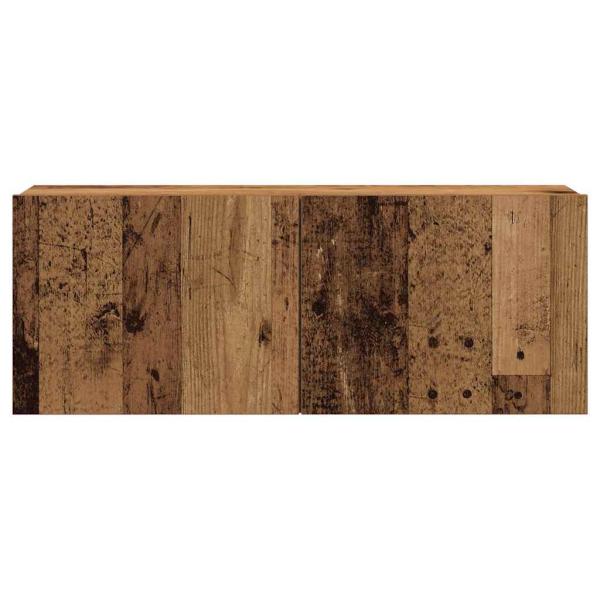 ARDEBO.de - 7-tlg. TV-Schrank-Set Wandmontage Altholz-Optik Holzwerkstoff