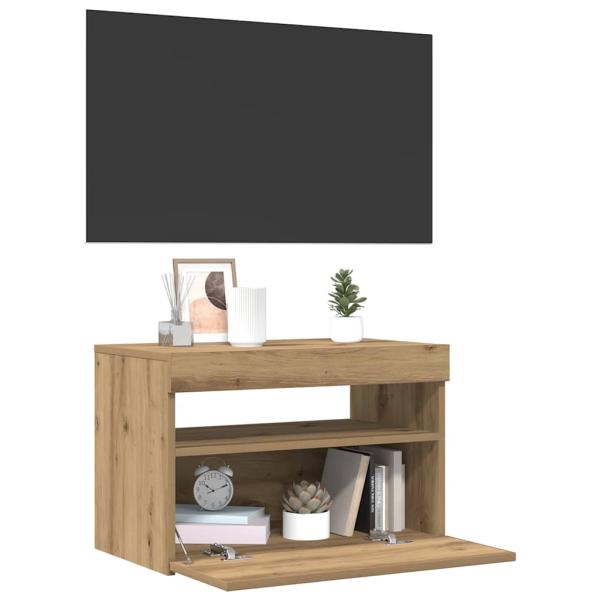 TV-Schrank mit LED-Leuchten Artisan-Eiche 60x35x40 cm