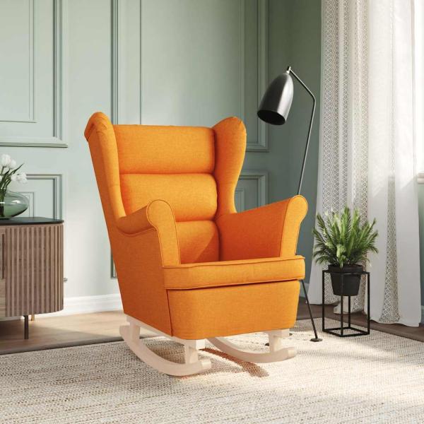 Schaukelsessel Dunkelgelb 74x90x102 cm Stoff