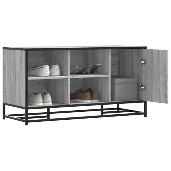ARDEBO.de - Schuhbank Grau Sonoma 100x40x53,5 cm Holzwerkstoff und Metall